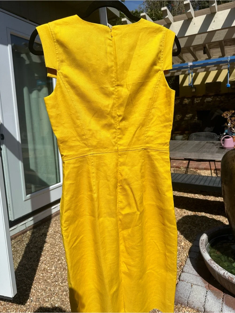 J. Crew Yellow Resume Cap Sleeve Sheath Dress